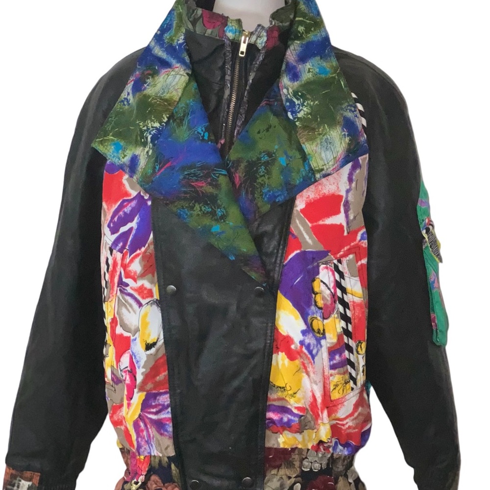Vintage 80’s patchwork leather coat